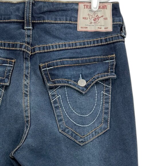 True Religion Men Ricky Stretch Relaxed Straight Big T Dark Blue Jeans 36x34 NWT - Picture 6 of 13